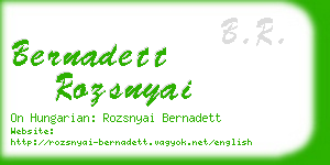 bernadett rozsnyai business card